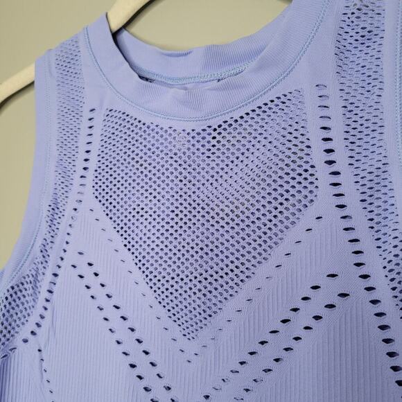 Athleta tank top women's size S Oxygen periwinkle seamless stretch workout gym - Picture 2 of 6